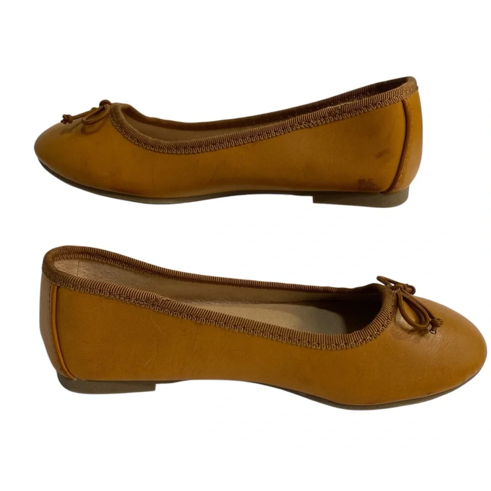 CAT & JACK Shoes Ballet Flats NEW Size 13 Camel Tan Padded Footbed Cute Bow